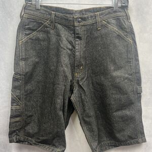Polo Ralph Lauren Mens Denim Dark Wash Carpenter Shorts Strap Back Size 34 NWOT